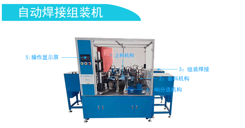 　　自动焊接组装机将上料、焊接、组装、扣上橡胶环等十二路工序进行全自动工作，显示屏操作简易解放双手，高效节约功夫成本，机械选取超声波焊接职能，智能检测遗漏产品和不良产品的分选；抵匾浼选用驰名品牌，机械安全耐用，运行不变靠得住。  　　产品具体:  　　型号:GST-YYG201A  　　电压:220VAC  　　功率:2000W  　　产能:600/H  　　尺寸:280*250*220CM  　　沉量:1000KG  　　配件:信捷  　　电压频率:50Hz±2%  　　PLC:三凌  　　显示器：威伦通  　　变频器:汇川  　　振盘：创优  　　CCD视觉:基恩